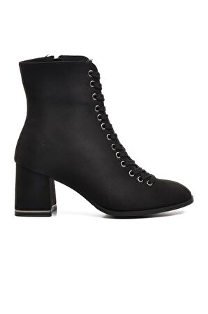 Ayakmod 336129 Siyah Süet Kadın Topuklu Bot