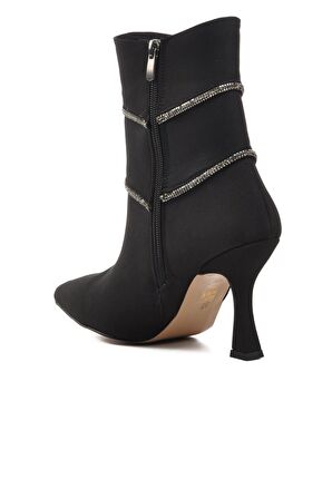 Ayakmod 543109 Siyah Saten İçi Polarlı Kadın Topuklu Bot