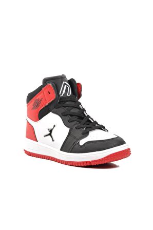 Ayakmod Haykat Uzun Kırmızı Bağcıklı Unisex Hi Sneaker