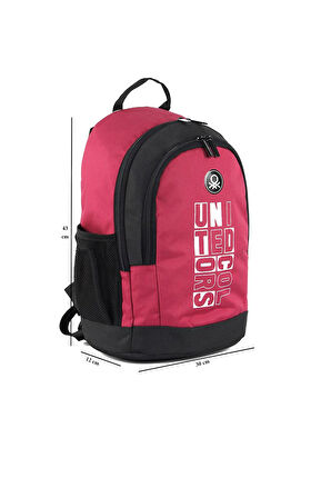 United Colors Of Benetton 04296 Kırmızı-Siyah Okul Çantası