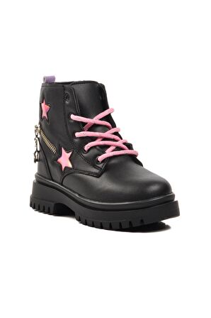 Pepino 1525-P Siyah-Pembe İçi Polarlı Kız Çocuk Bot