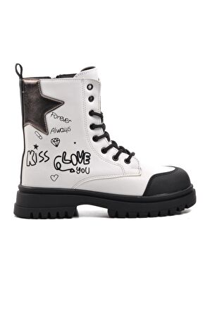 Pepino 1566-F Beyaz İçi Polarlı Kız Çocuk Bot