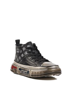 Marcomen 152-18220 Siyah Hakiki Deri Erkek Hi Sneaker