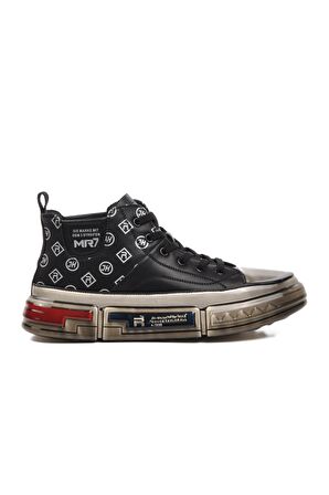 Marcomen 152-18220 Siyah Hakiki Deri Erkek Hi Sneaker