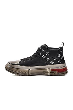 Marcomen 152-18220 Siyah Hakiki Deri Erkek Hi Sneaker