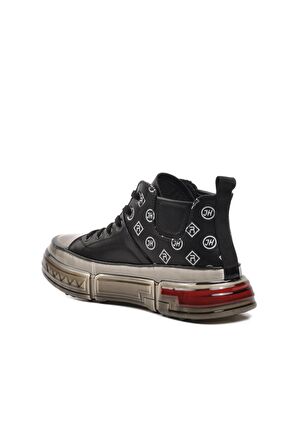 Marcomen 152-18220 Siyah Hakiki Deri Erkek Hi Sneaker