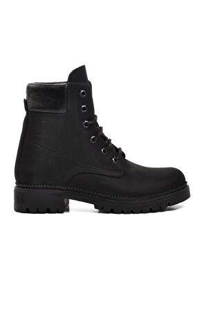 Ayakmod 90001-9 Siyah Nubuk İçi Polarlı Hakiki Deri Unisex Bot