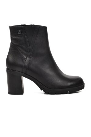 Venüs 2179125K Siyah Cilt Hakiki Deri Kadın Topuklu Bot
