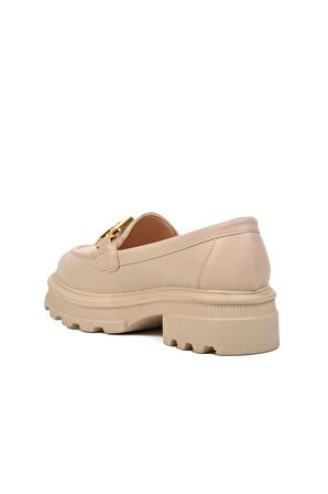 Ayakmod 572335 Bej Kadın Loafer Ayakkabı