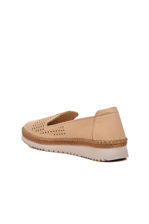 Ayakmod 574141 Bej Hakiki Deri Kadın Günlük Ayakkabı