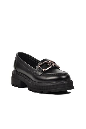 Ayakmod 572335 Siyah Kadın Loafer Ayakkabı