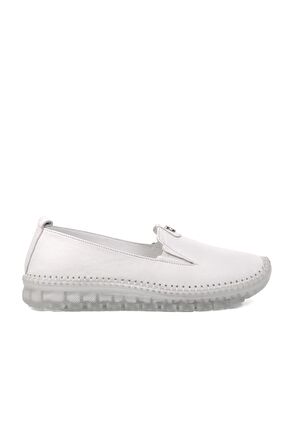 Voyager 9059 Beyaz Hakiki Deri Kadın Günlük Ayakkabı