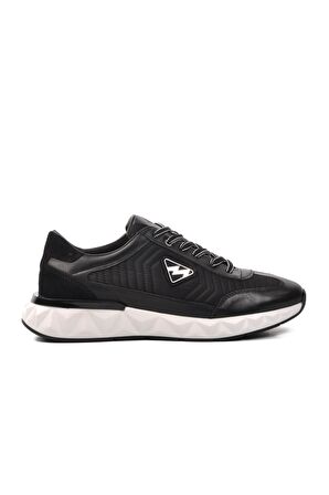 Marcomen 152-19498 Siyah-Beyaz Hakiki Deri Erkek Sneaker