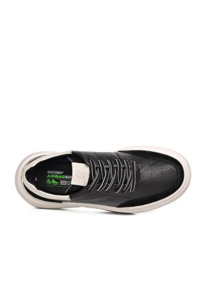Marcomen 152-19559 Siyah-Beyaz Hakiki Deri Erkek Sneaker