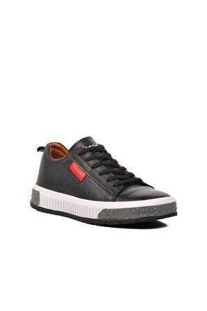 Marcomen 152-15076 Siyah-Beyaz Hakiki Deri Erkek Sneaker
