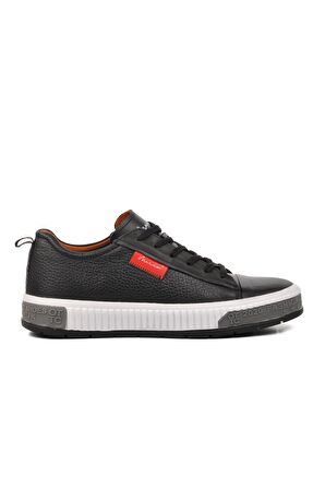 Marcomen 152-15076 Siyah-Beyaz Hakiki Deri Erkek Sneaker