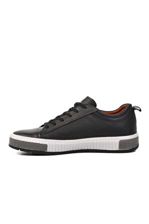 Marcomen 152-15076 Siyah-Beyaz Hakiki Deri Erkek Sneaker
