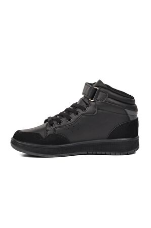 PO-10302-1-F Siyah Çocuk Hi Sneaker