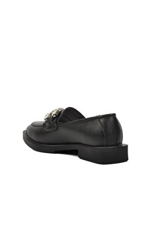 Pierre Cardin PC-53150 Siyah Floter Kadın Taşlı Loafer Ayakkabı