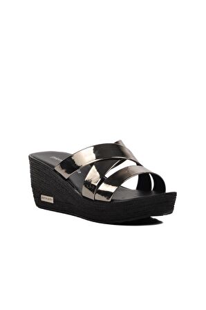 Pierre Cardin PC-3505 Platin Ayna Kadın Dolgu Topuk Terlik