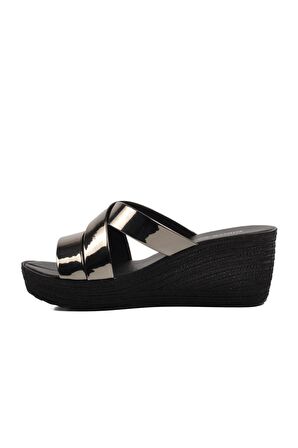 Pierre Cardin PC-3505 Platin Ayna Kadın Dolgu Topuk Terlik