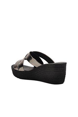 Pierre Cardin PC-3505 Platin Ayna Kadın Dolgu Topuk Terlik