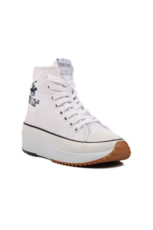 PO-30100 Beyaz Unisex Hi Sneaker