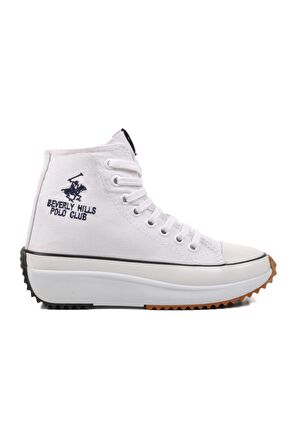 PO-30100 Beyaz Unisex Hi Sneaker