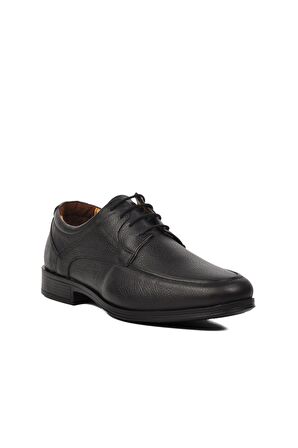 Ayakmod 301 Siyah Hakiki Deri Bağcıklı Erkek Günlük Ayakkabı