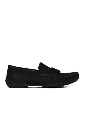 Ayakmod D7218 Siyah Nubuk Hakiki Deri Erkek Loafer Ayakkabı
