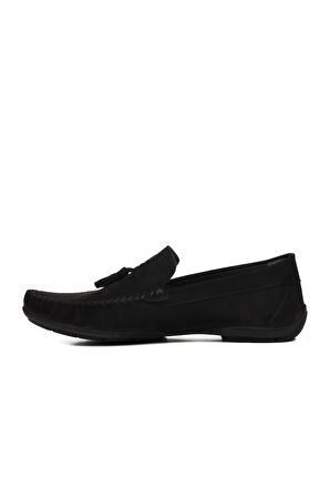 Ayakmod D7218 Siyah Nubuk Hakiki Deri Erkek Loafer Ayakkabı