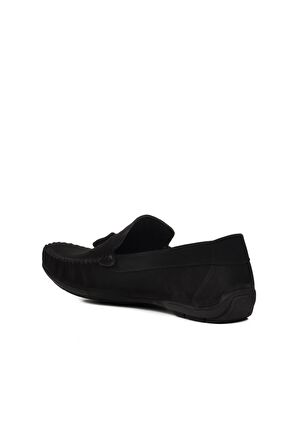 Ayakmod D7218 Siyah Nubuk Hakiki Deri Erkek Loafer Ayakkabı
