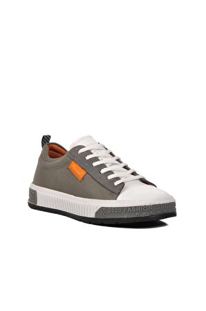 Marcomen 152-15076 Gri-Beyaz Hakiki Deri Erkek Sneaker