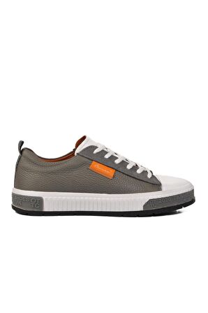 Marcomen 152-15076 Gri-Beyaz Hakiki Deri Erkek Sneaker