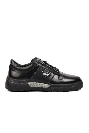 Marcomen 152-19503 Siyah Hakiki Deri Erkek Sneaker