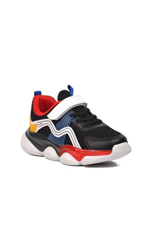 Pepino 1651-F Siyah-Kırmızı-Cat Sarı Çocuk Spor Ayakkabı