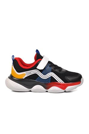 Pepino 1651-F Siyah-Kırmızı-Cat Sarı Çocuk Spor Ayakkabı