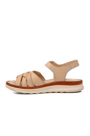Venüs 22981709 Bej Hakiki Deri Kadın Sandalet