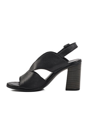 Venüs 24381500 Z Siyah Platform Topuk Kadın Sandalet