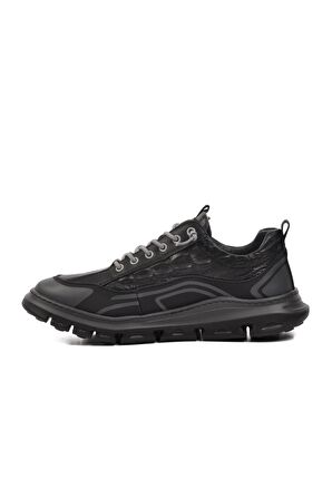 Guja 24Y590 Siyah Hakiki Deri Erkek Sneaker