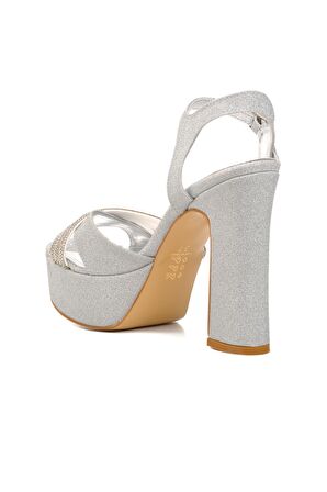 Ayakmod 655323 Gümüş Kadın Abiye Ayakkabı
