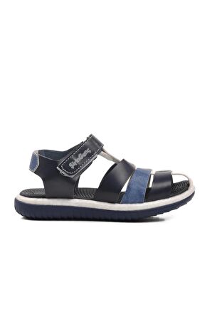 Ayakmod 24-998-F Lacivert-Kot-Beyaz Çocuk Sandalet