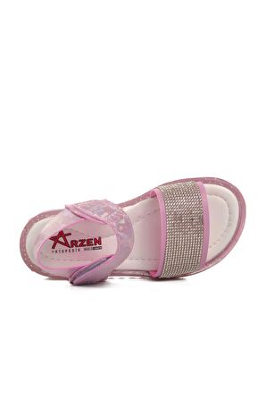 Ayakmod 24-408-P Pembe Simli Çocuk Sandalet