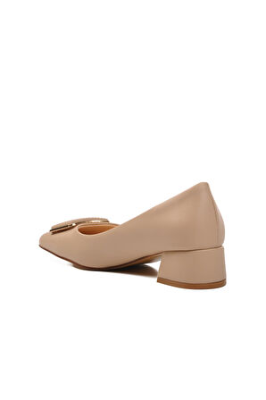 Ayakmod 312240 Bej Cilt Kadın Topuklu Ayakkabı