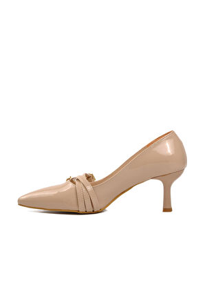 Ayakmod 458296 Nude Rugan İnce Topuklu Kadın Abiye Ayakkabı