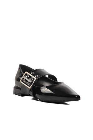 Ayakmod 519028 Siyah Rugan Kadın Abiye Ayakkabı