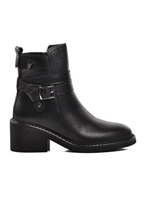 Voyager 9874 Siyah İçi Kürklü Hakiki Deri Kadın Bot