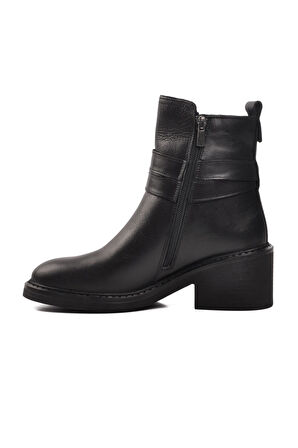 Voyager 9874 Siyah İçi Kürklü Hakiki Deri Kadın Bot