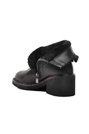 Voyager 9874 Siyah İçi Kürklü Hakiki Deri Kadın Bot
