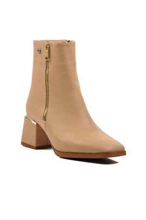 Pierre Cardin PC-54000 Bej İçi Kürklü Kadın Topuklu Bot